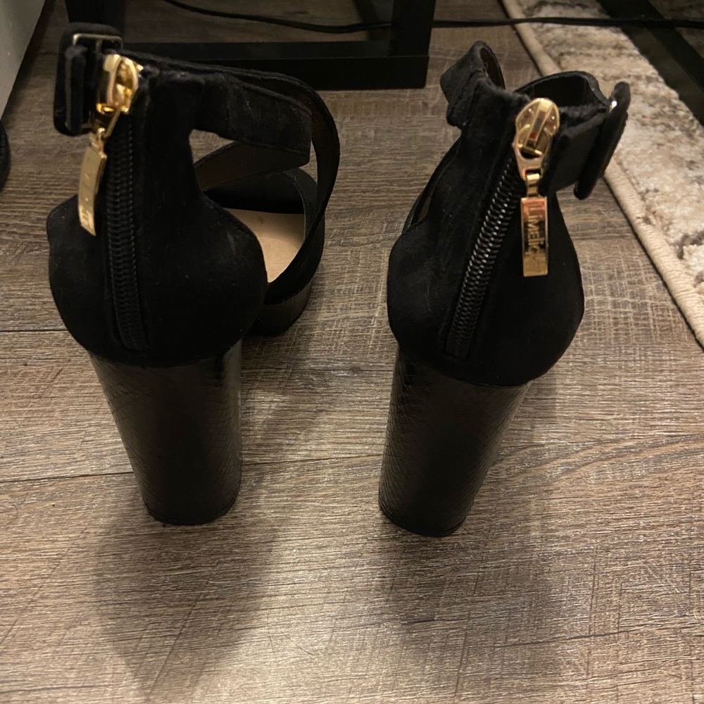 Black open toe heels